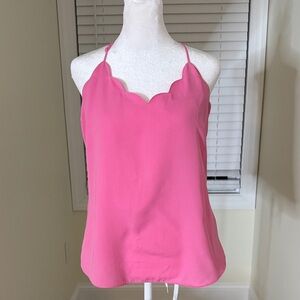 Pink Scallop Edge Cami Top